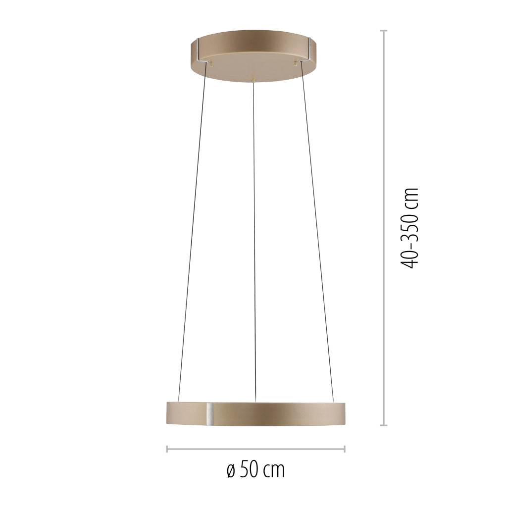 Lampada sospesa ring moderna bronzo Ø50 LED 20W Neuhaus