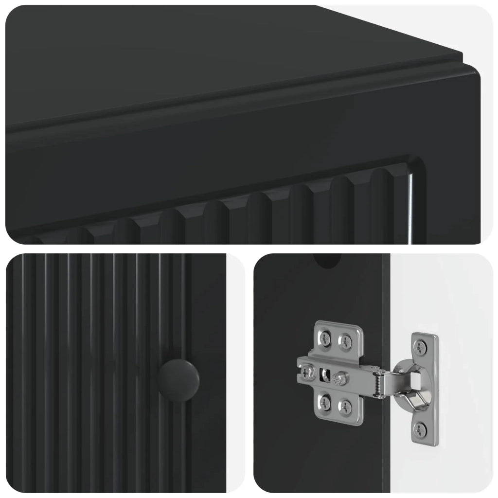 Mobiletto da Bagno EDE Nero 30 x 31 x 80 cm 895946