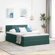 Letto con Contenitore Verde Scuro 140 x 200 cm Velluto