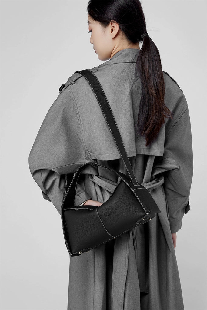 Borsa da donna in vera pelle nera