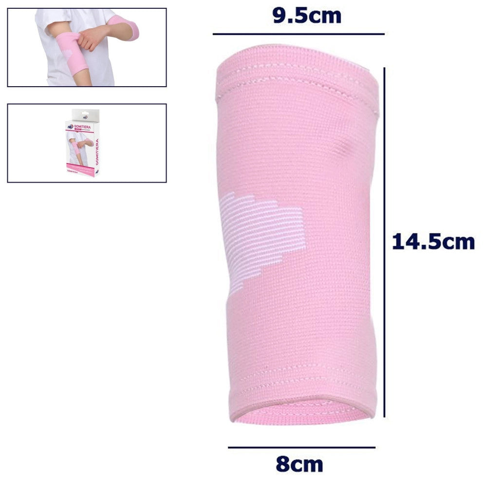 Trade Shop - Coppia Gomitiera Fascia Elastica Supporto Per Gomito Anallergico Bambini Rosa -