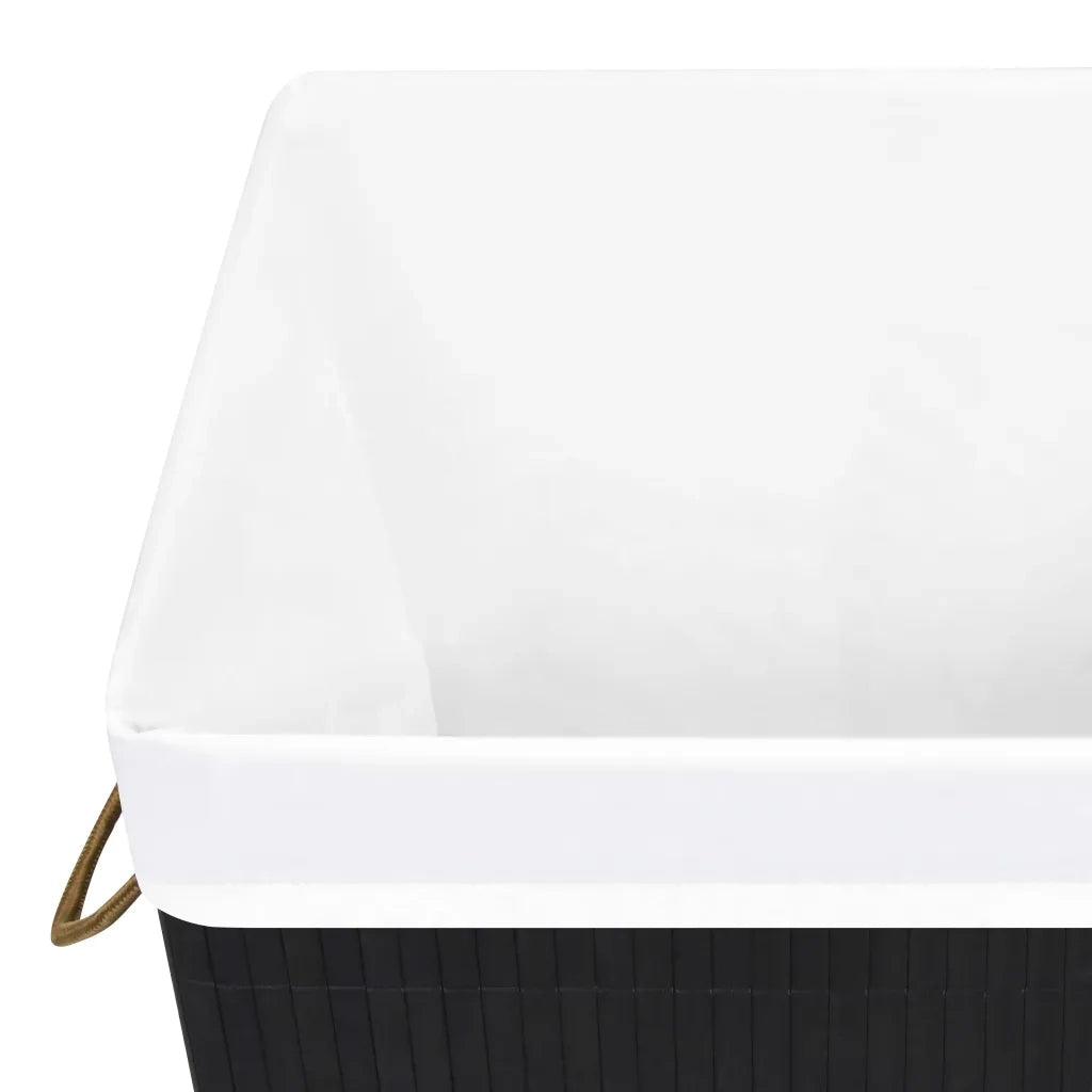 Cesto Portabiancheria in Bamb¨´ a Sezione Singola Nero CFW6014175