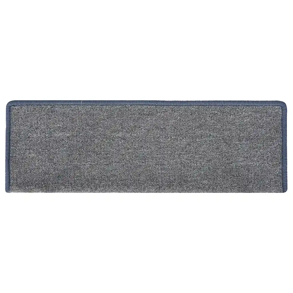 Tappetini per scale 30 pz 65x21x4 cm Grigio chiaro e blu con bordo rettangolare 3365780