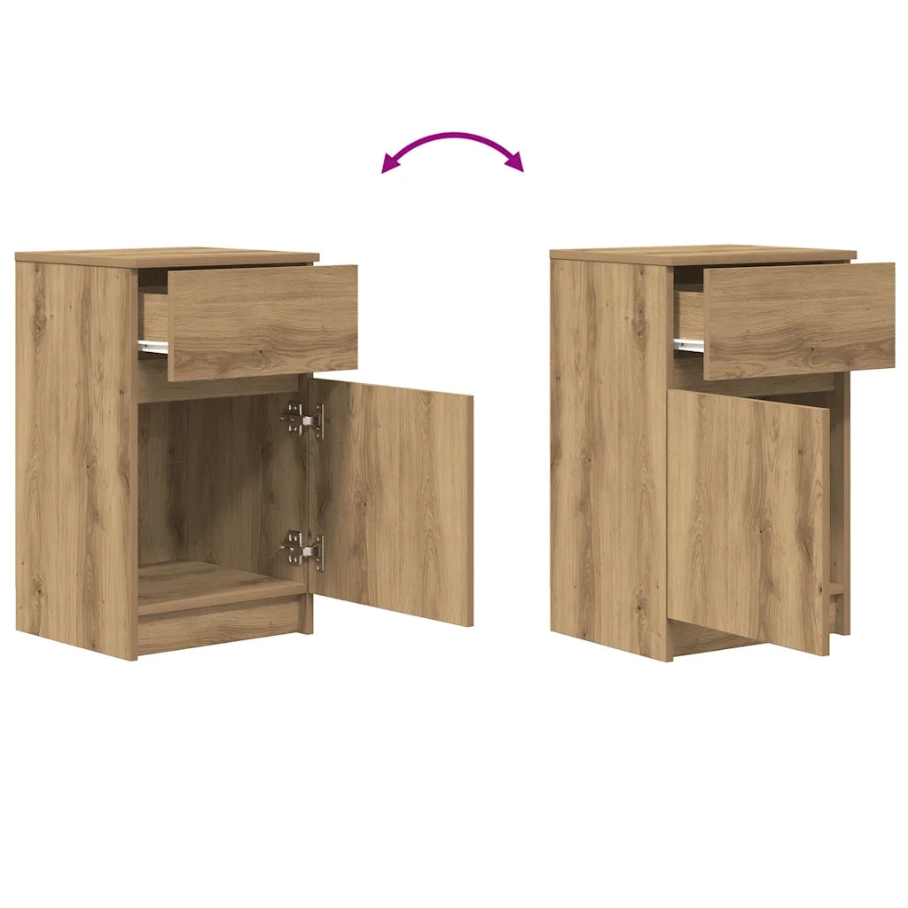 Comodino Rovere Artigianale 39x35x65 cm in Legno Multistrato 861335