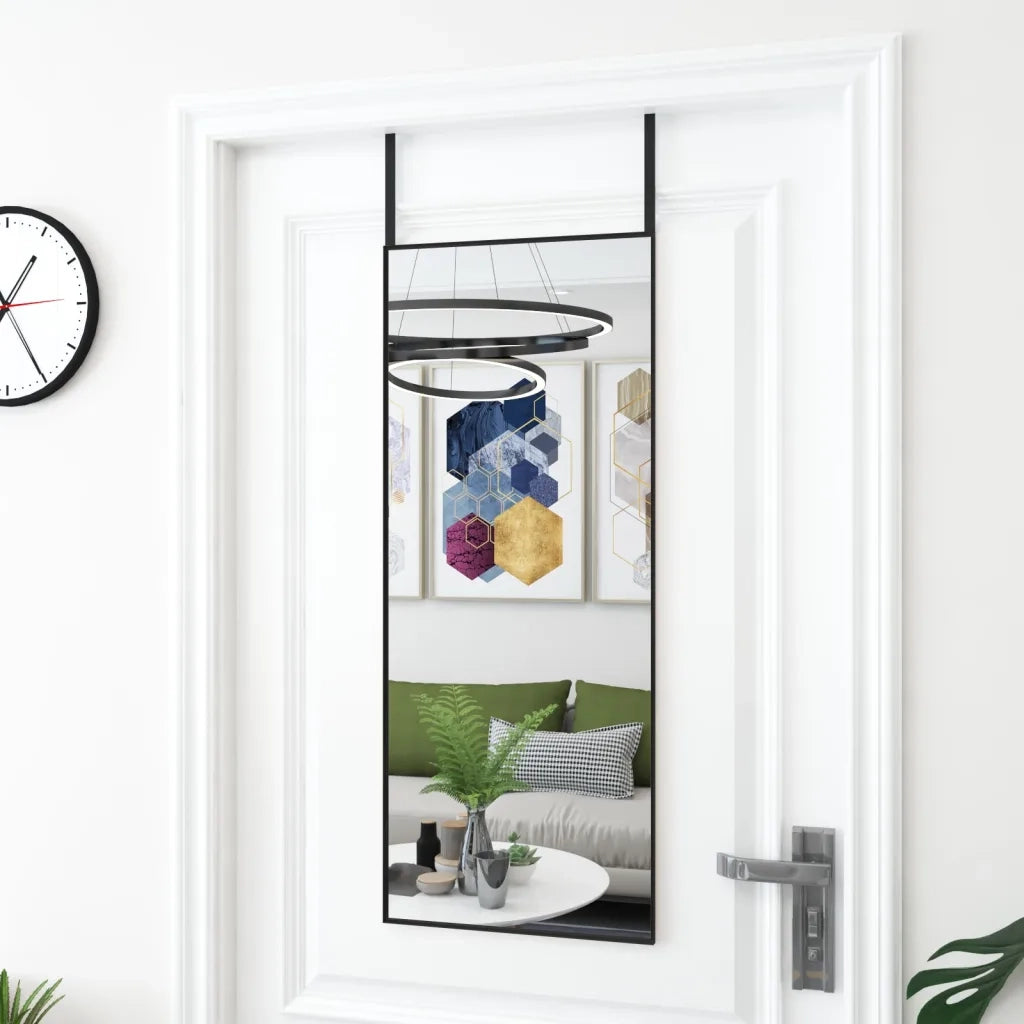 Specchio da Porta-Specchio da Appendere-Specchio Decorativo Nero 40x100 cm in Vetro e Alluminio