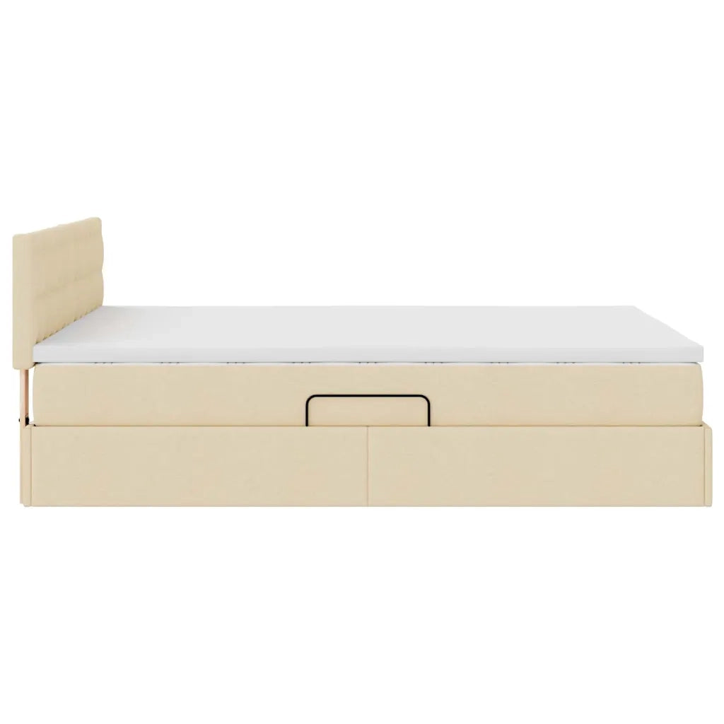 Letto con contenitore e materasso Crema 140 x 190 cm 3370636