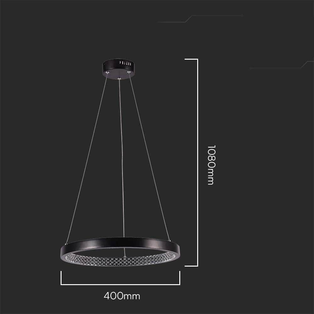 Lampada a sospensione LED anello nera 3000K V-TAC VT-7823