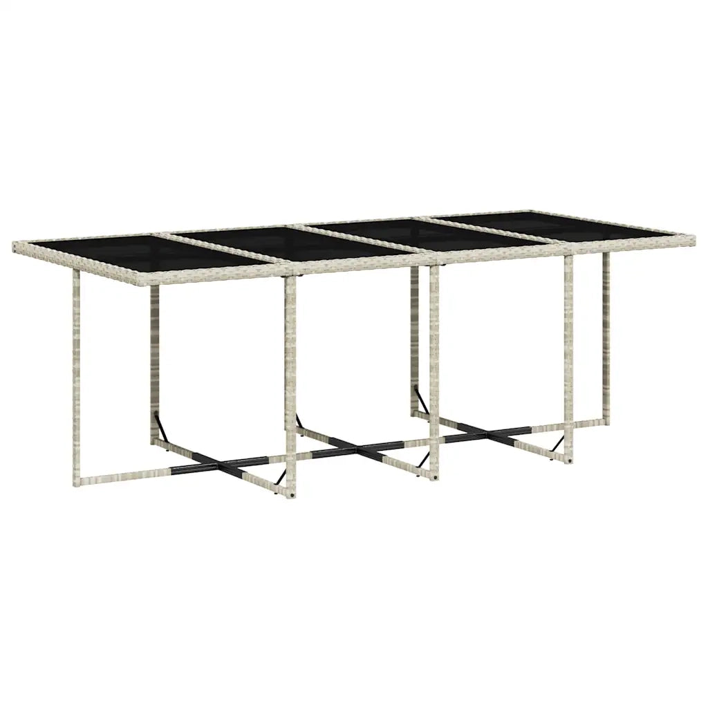 Set da Pranzo da Giardino 13pz con Cuscini Grigio in Polyrattan 3278170
