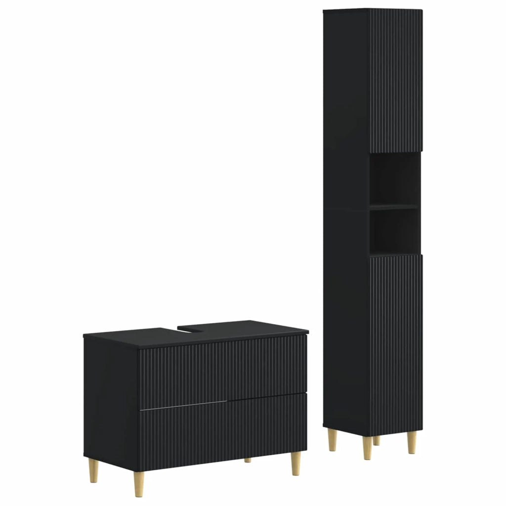 Set di Armadi da Bagno da 2 Pezzi ARNHEM Nero 3417523