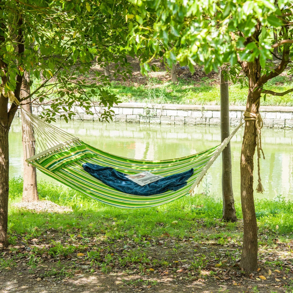 Amaca da Giardino Doppia con Cuscino ¨C Minimal ¨C Grigio 188x140 cm