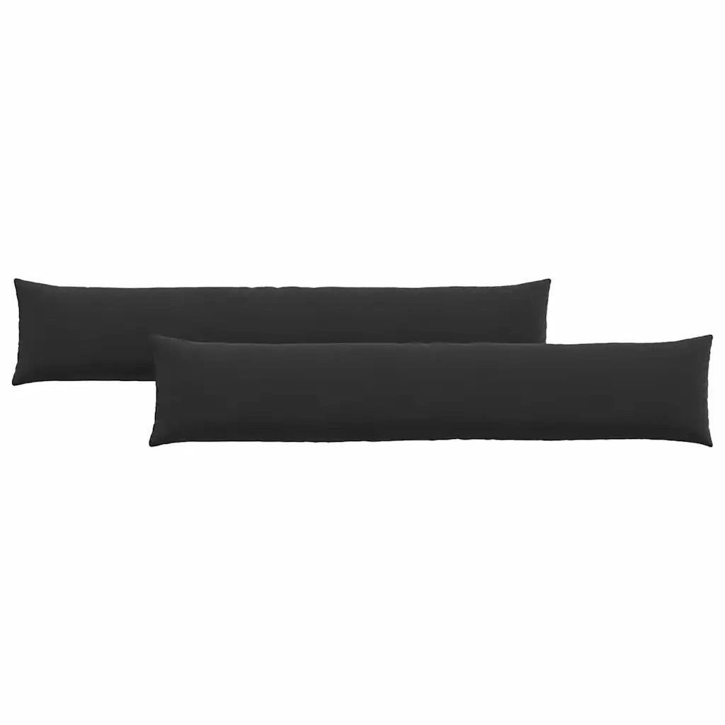 Cuscini da Divano 2 pcs Nero 200 x 40 cm Tessuto in Cords 42013891