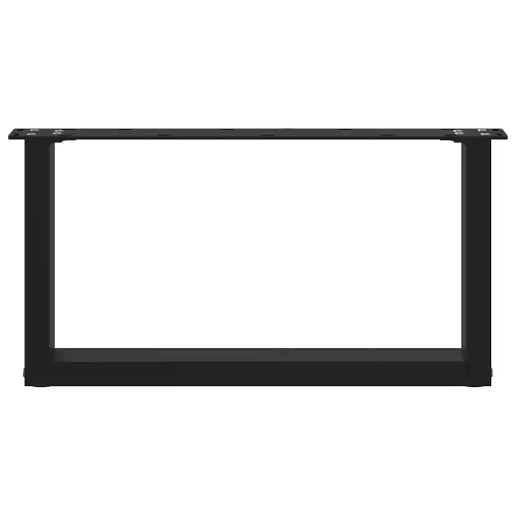 Gambe per Tavolino da Caffè a Forma di U 2 pz Nere 70x(30-31) cm Acciaio 4013144