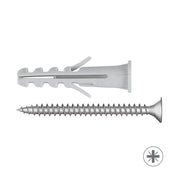 TASSELLO LEGGERO IN NYLON CON VITE AD ESPANSIONE CON COLLARINO ED ALETTE ANTIROTAZIONE - Ø6X30  - TEF