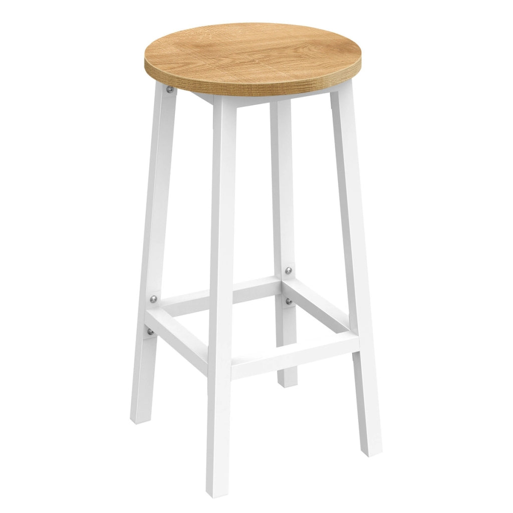 Sgabello bar stile loft rovere e bianco