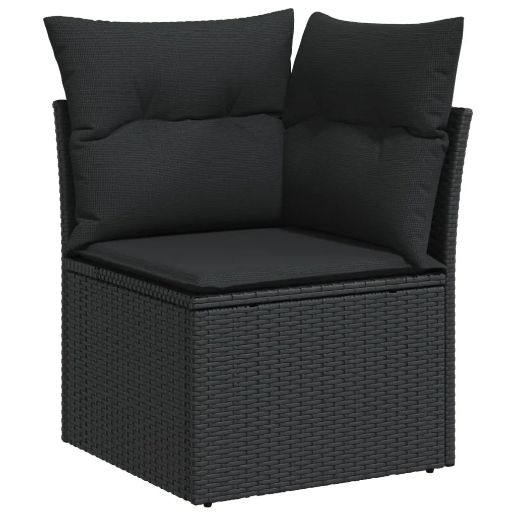 Set Divani da Giardino con Cuscini 7pz Nero Polyrattan 3275135
