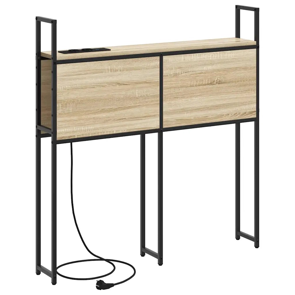 Testiera con Stazione di Carica e Storage rovere sonoma 859776