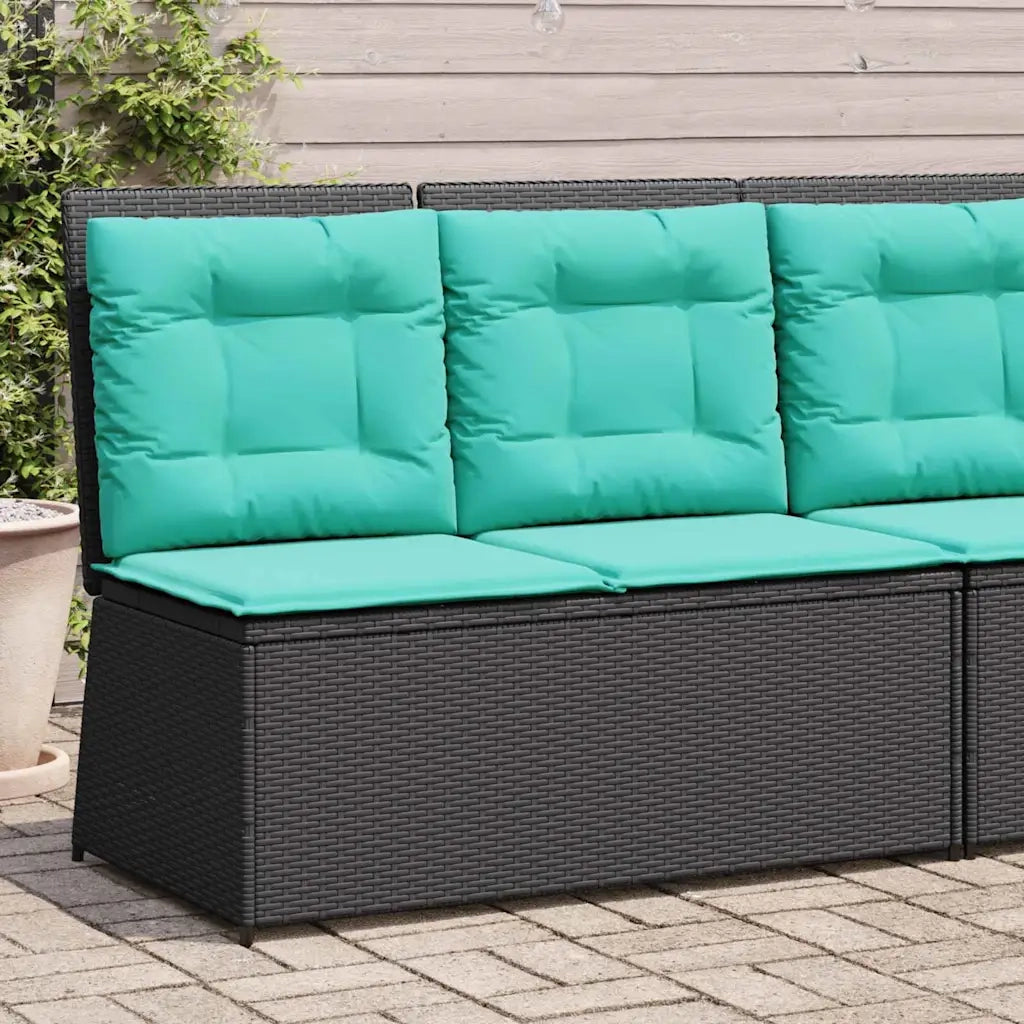 Panchina da giardino Nero polyrattan 3394475