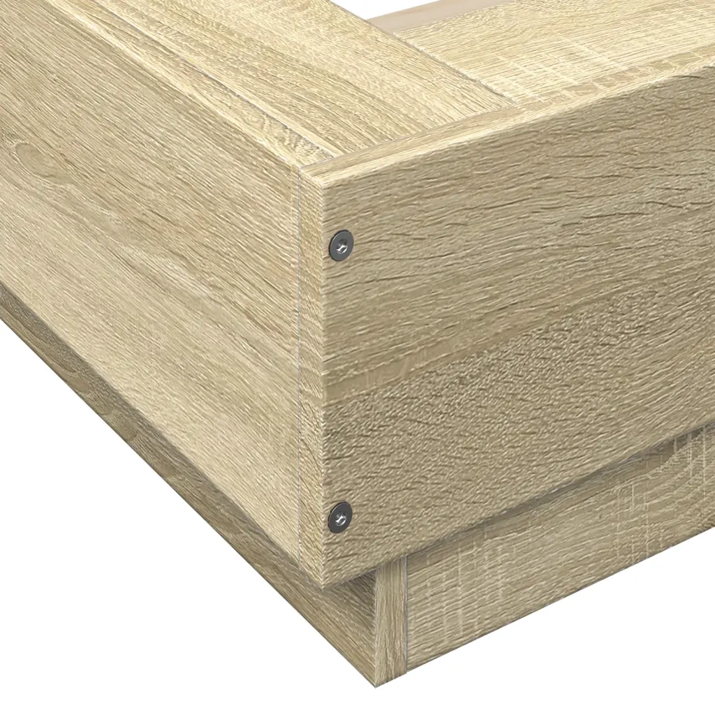 Letto matrimoniale | Letto per adulti | Giroletto Rovere Sonoma 140x200 cm in Legno Multistrato