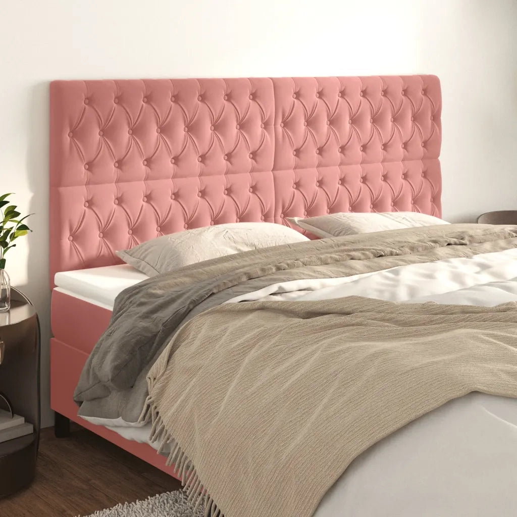 Testiera | Testata Rosa 200x7x118/128 cm Velluto