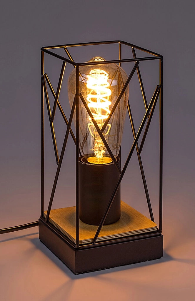 Lampada da tavolo industriale nera E27 Boire Rabalux