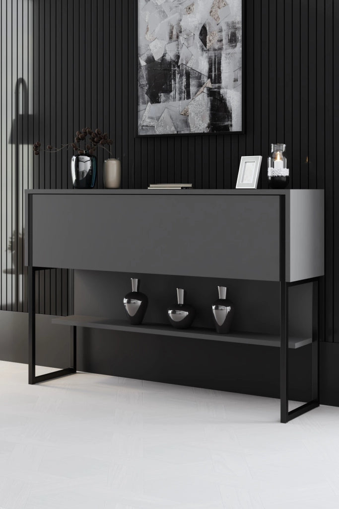Cassettiera "Luxe" in legno - 120 x 30 x 80 cm - NeroAntracite