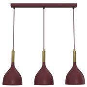 Lampada a sospensione Noak 3xE27 calice bordo oro acciaio