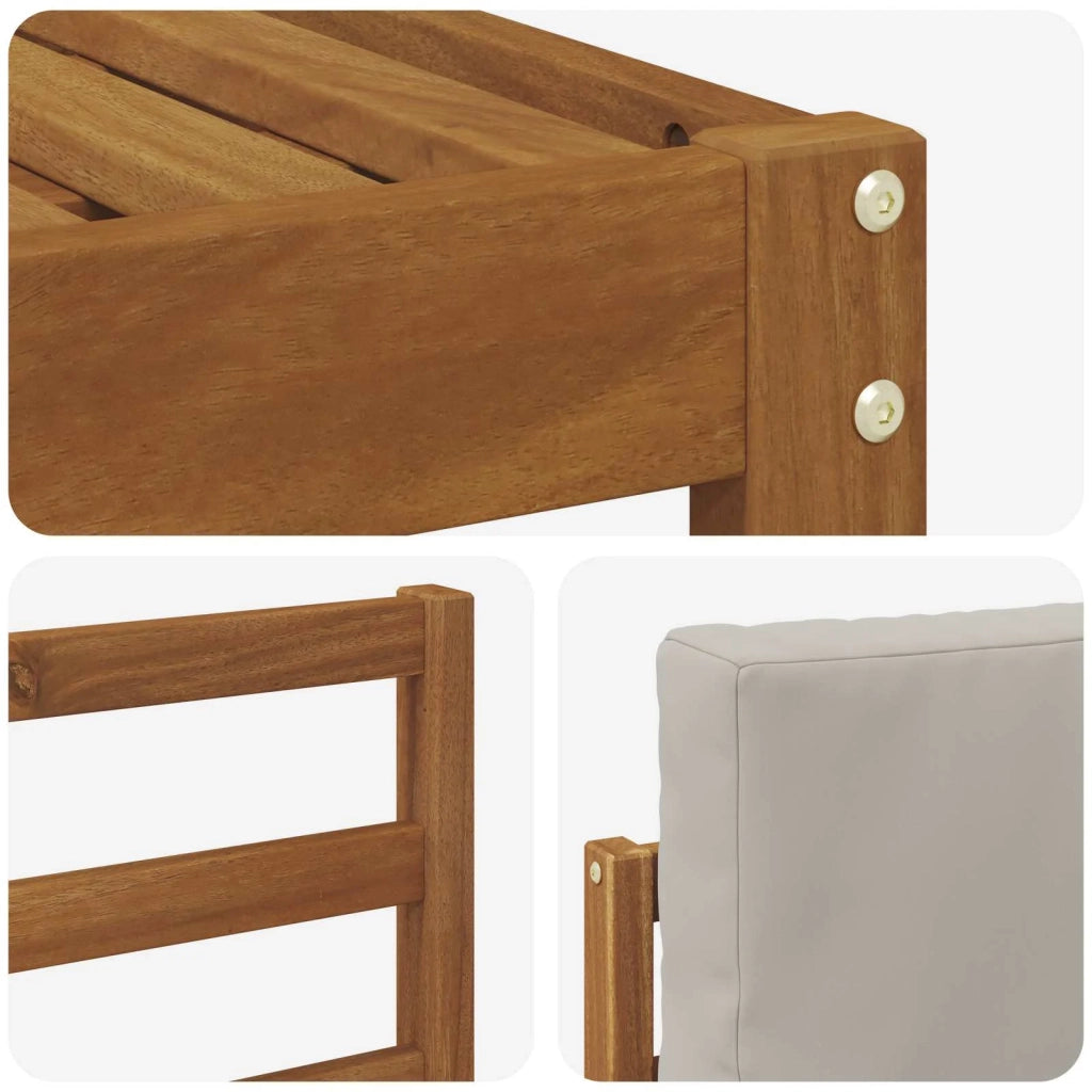 Set di divani da esterno 7 pcs Grigio Naturale e Chiaro 3366694