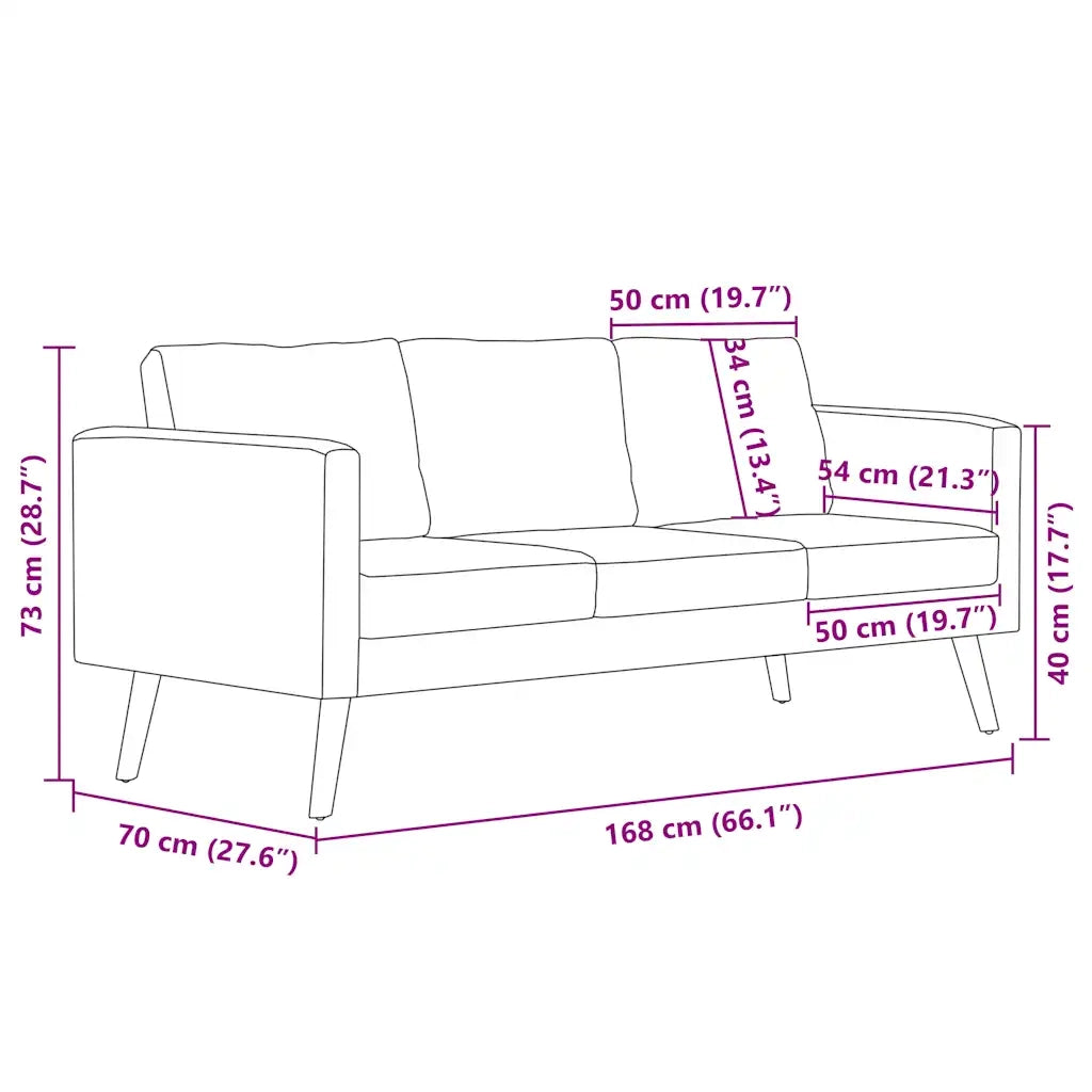 Divano a 3 Posti-Sofa 3 Posti in Tessuto Grigio Chiaro 522861