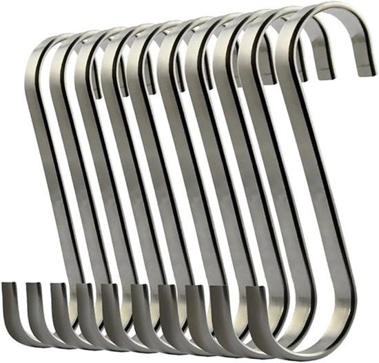 Haken a forma di S, haken a forma di S robusti in acciaio inossidabile, adatti per cucine, camere da letto e uffici (confezione da 10).