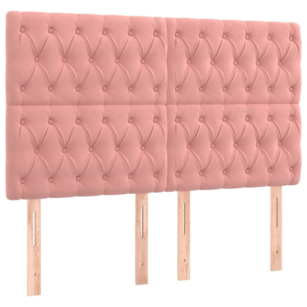 Testiera Rosa 144x7x118/128 cm Velluto 3116721