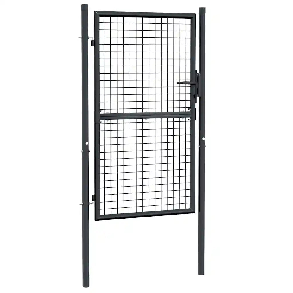 Cancello per Giardino in Acciaio Zincato Grigio 100x200 cm  cod mxl 45485