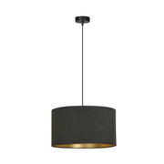 Lampada a sospensione Emibig Hilde nera oro Ø35 E27