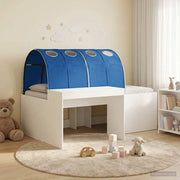 Letto con Tunnel 3 pz Bianco e Blu Legno ingegnerizzato 3423655