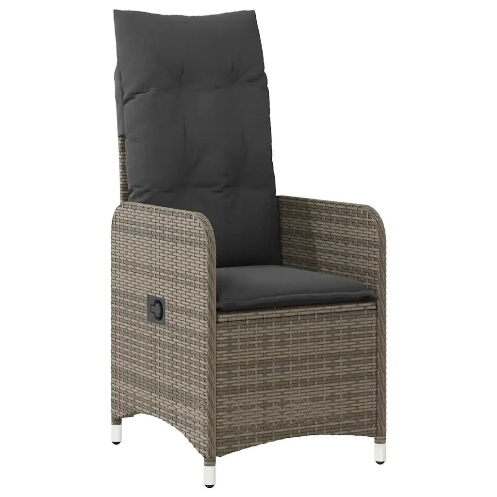 Set Bistrò da Giardino 5 pz con Cuscini in Polyrattan Grigio 3277020