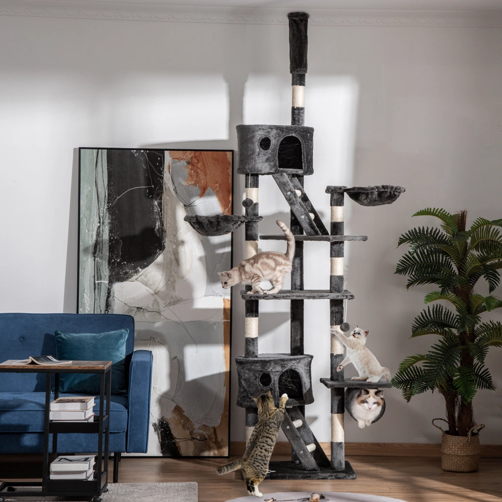 Albero tiragraffi per gatti ¨C zephmum ¨C grigio 240-260 cm