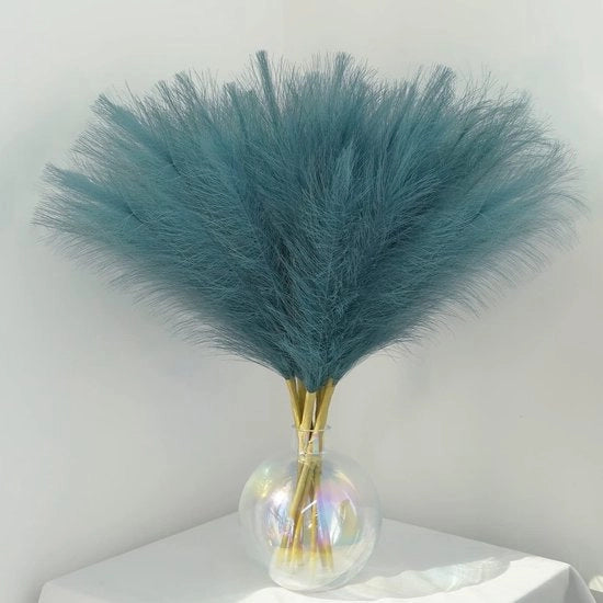 Decorazione con Pampas Secchi - Decorazione per la Casa - 30 pezzi - Blu - Erba Seca
