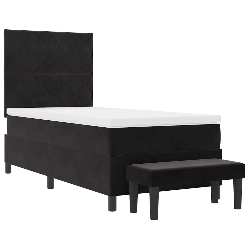 Letto a molle con testiera Nero 200 x 100 cm Velluto 3344560