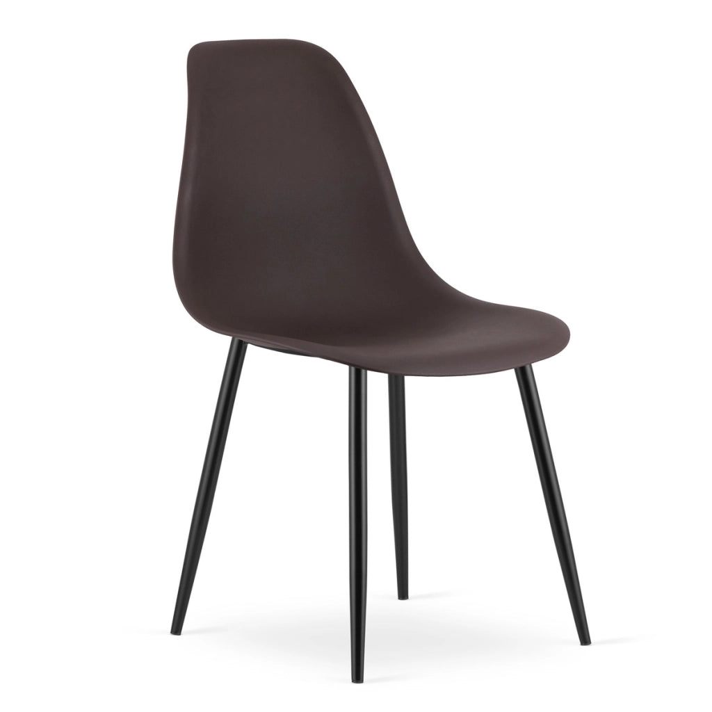 Sedia scandinava WAT color caffè con gambe nere