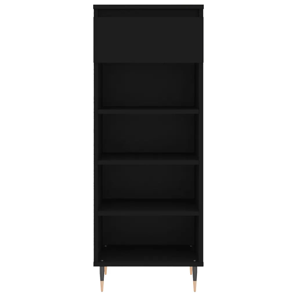 Scarpiera | Mobile per scarpe Nera 40x36x105 cm in Legno Multistrato