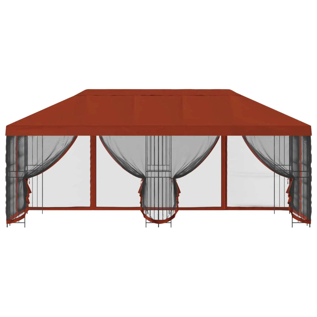 Gazebo con pareti laterali 6 x 3 m Terracotta 3375997