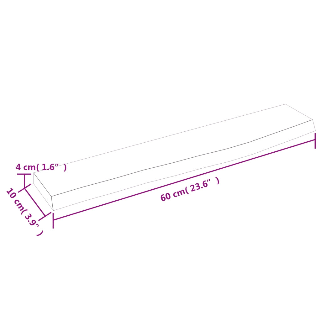 Mensole Parete | Scaffale a Parete | Ripiano a Parete 60x10x4 cm Legno Massello Rovere Non Trattato