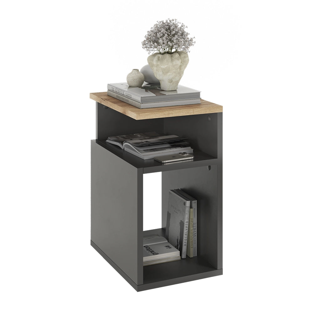 Vicco Comodino camera da letto Antracite/quercia dorata 25 x 65.3 cm