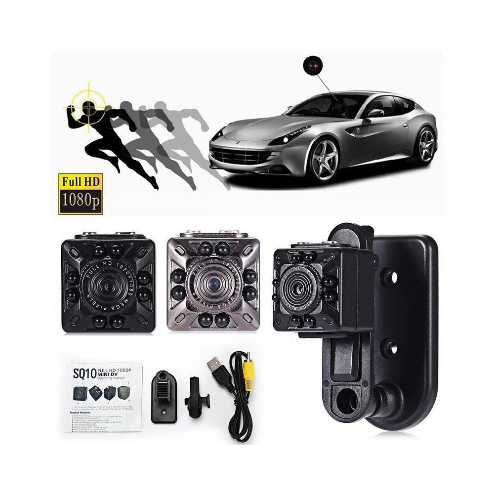 Trade Shop - Mini Dv Telecamera Spy Cam Videocamera Infrarossi Sq10 Full Hd 1920x1080 360° -