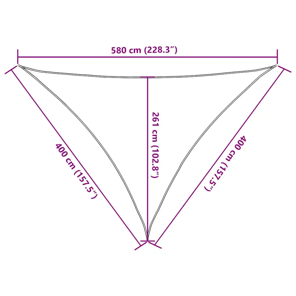 Vela Parasole 160 g/m² Triangolare 4x4x5,8 m in HDPE 4002006