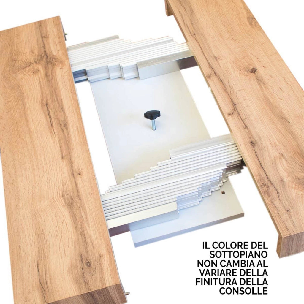 Consolle allungabile 90x40/300 cm Saki Premium noce gambe antracite