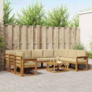 Set di divani da esterno con cuscino 10 pcs Naturale e Beige 3367011