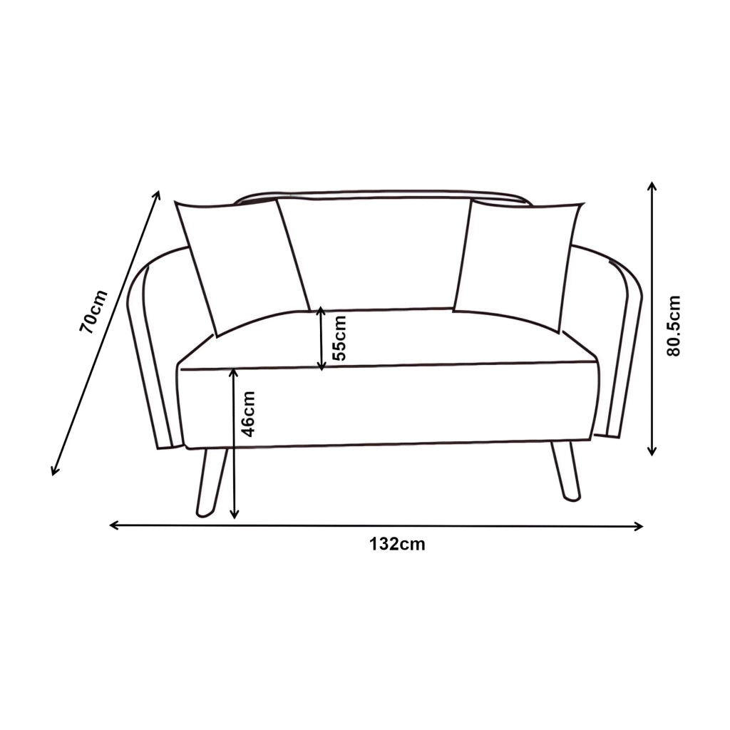 Divano/poltrona a 2 posti 132 x 70 x 80,5 cm blu 03_0009135