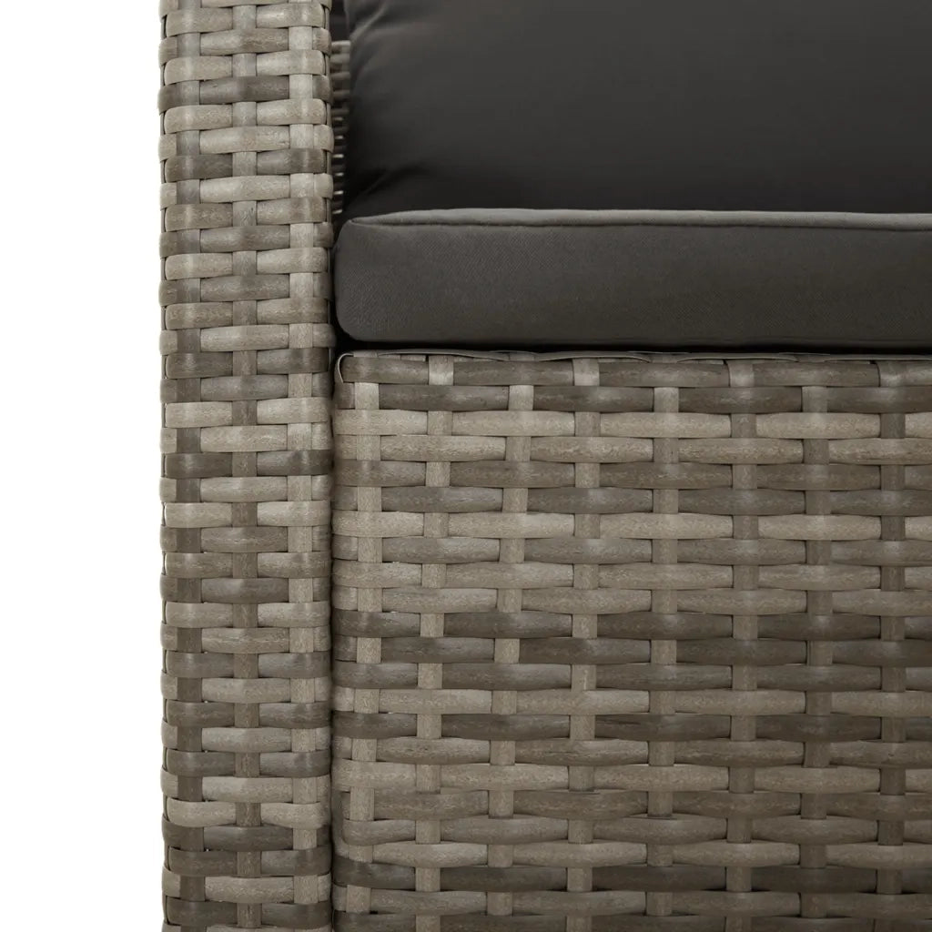 Set Divani da Giardino 6 pz con Cuscini in Polyrattan Grigio 3187282