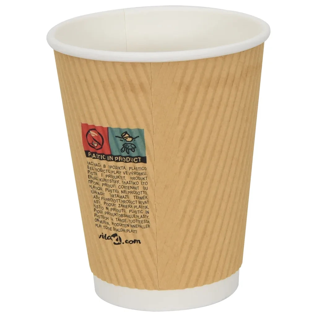 Bicchieri da Caffè in Carta 500 pz 12oz 300ml Marrone 4102800