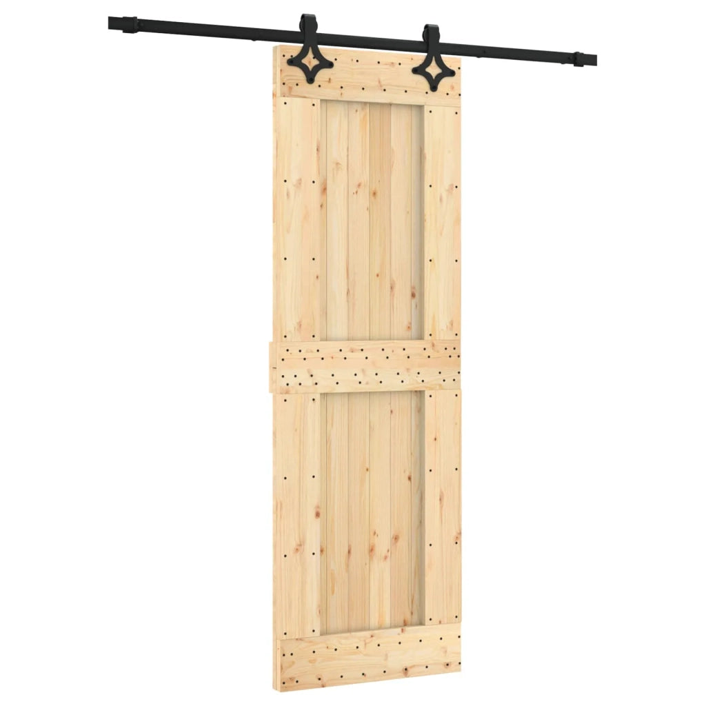 Porta scorrevole Naturale e Nero 70 x 210 cm 3445067
